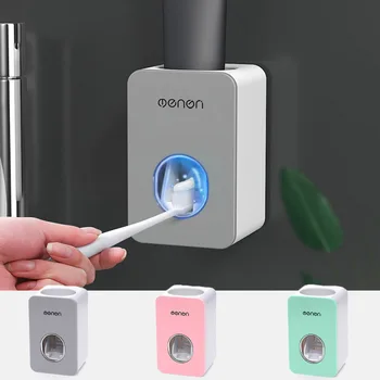 Nye Automatiske Tandpasta Dispenser Tandpasta Dovne Dispenser Badeværelse Tilbehør Automatisk Indstillet Tandbørsteholder Vægmonteret