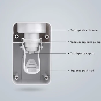 Nye Automatiske Tandpasta Dispenser Tandpasta Dovne Dispenser Badeværelse Tilbehør Automatisk Indstillet Tandbørsteholder Vægmonteret