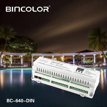 BC-624-DIN/BC-632-DIN/BC-640-DIN 24/32/40CH DMX512/8bit/16bit Input DC12V-24V RJ45-Tilslutning LED RGB/RGBW Strip lampe Dekoder 15436