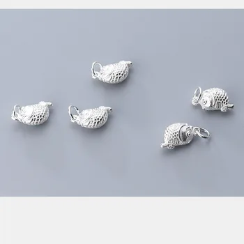 Mode 925 Sterling Sølv Håndværk Fisk Charms Kvinder Mænd Sølv Smykke Vedhæng Passer til Armbånd DIY Fine Smykker at Gøre Resultaterne