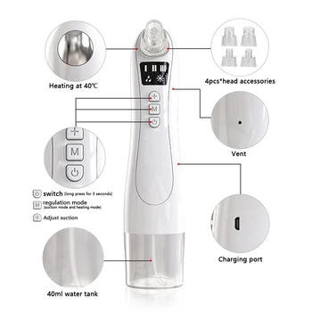 Lille Boble Hudorm Remover USB-Genopladelige Vand Cyklus Pore Acne Bums Fjernelse vakuumsug Facial Renere Brush Tool