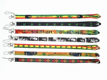 10 STK Bob Marley Lanyard id badge indehaveren nøglering-stropper til mobiltelefon Engros-Gratis Fragt