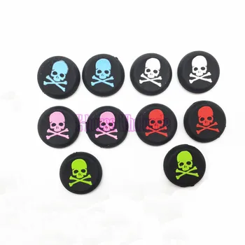 [50PC/ LOT] Engros Pris For Skull Hoved Silicone Controller Joysticket Cap for Playstation 4 PS4 styrepinde cap cover 15532