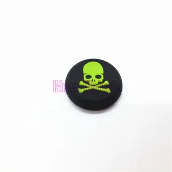 [50PC/ LOT] Engros Pris For Skull Hoved Silicone Controller Joysticket Cap for Playstation 4 PS4 styrepinde cap cover