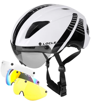 LOCLE Magnetiske Beskyttelsesbriller Cykling Hjelm Helstøbt-formstøbt cykelhjelm Vej Mountain MTB Cykel Hjelm Casco Ciclismo 54-61cm
