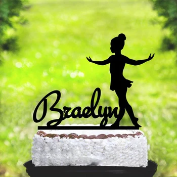 Lidt ballerina kage topper,Ballerina fødselsdag kage topper,personlig kage topper,danser, fødselsdag, gave,navn kage topper