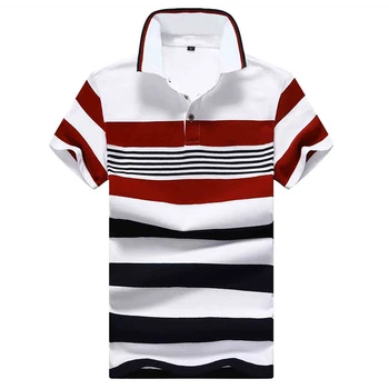 Mænd Polo shirt Mærket bomuld Skjorte kortærmet Polo Shirt Summer stripe Polo Mænd Casual Streetwear Mode Mænd toppe