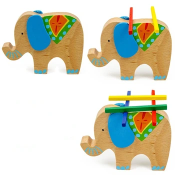 Kids Legetøj Pædagogiske Elefant/Camel Balancing Blokke Træ-Legetøj Bøgetræ Balance Spil Montessori Legetøj For Børn