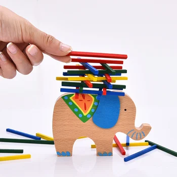 Kids Legetøj Pædagogiske Elefant/Camel Balancing Blokke Træ-Legetøj Bøgetræ Balance Spil Montessori Legetøj For Børn