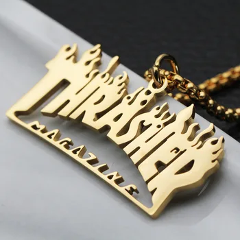 Mandlige halskæde kæde om halsen for mænd bogstav vedhæng i rustfrit stål gaver til mænd tilbehør hip hop guld kæde