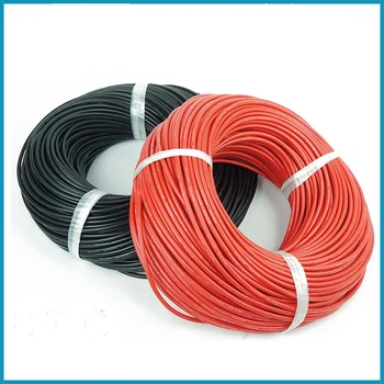 Silikone Silica Gel Wire 1M Rød+1M Sort 6AWG 10AWG 12AWG Høj Temperatur Modstand Silikone Ledning Med -60°C til 200°C