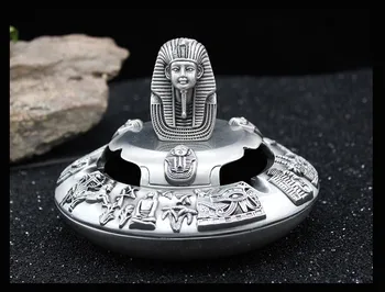 Egypten Askebæger Vintage Metal Røgfri Askebæger Med Låg Kreative Gaver Kæreste