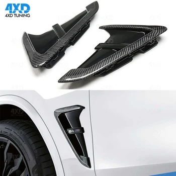 X4 Carbon Fiber fender trim Til BMW X3 G01 X4 G02 X4M X3M stil ABS Udvendige side fender luftskrue trim sort højglans 2018 2019+ 15781