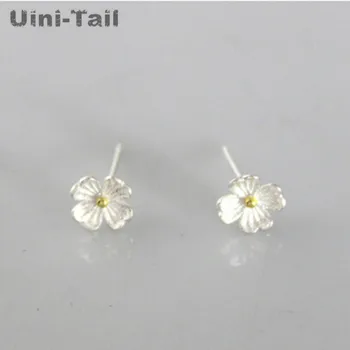 Uini-Hale hot nye 925 sterling sølv sød golden flower fire-blad blomst øreringe koreansk mode trend allergivenlige smykker
