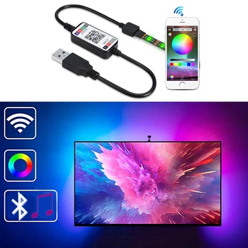 Dc 5 v RGB LED Strip SMD 5050 30leds/m Fleksibel LED Strip Light TV Baggrundsbelysning Med Mini WiFi Bluetooth USB-Kontrol 1m 2m 3m 4m 5m