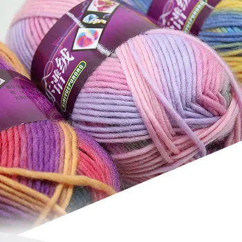 5ball=500g Australsk uld Hånd DIY Tørklæde sjal hat linje garn Flerfarvet Garn at strikke i Uld Afsnit farvet gradient garn
