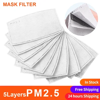 Støvtæt PM2.5 Mask Resuable Justerbar Resuable Bomuld Maske Unisex Vindtæt Ansigtsværn Vaskbare med 2stk kulfilter