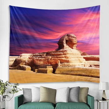 Egyptisk pyramide landskab gobelin scene, dekoration baggrund hængende tøj vægdekoration