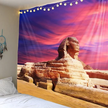 Egyptisk pyramide landskab gobelin scene, dekoration baggrund hængende tøj vægdekoration