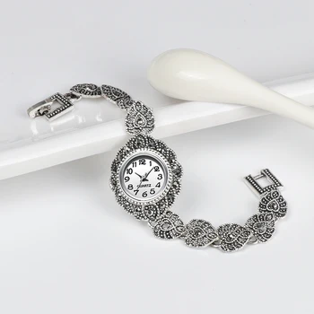 FESTIVAS Nye Mode Designer Antik Sølv Krystal Armbånd Armbånd Quartz Armbåndsur Til Kvinder Vintage Smykker, Ure Damer
