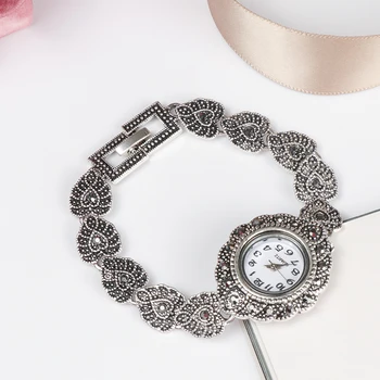FESTIVAS Nye Mode Designer Antik Sølv Krystal Armbånd Armbånd Quartz Armbåndsur Til Kvinder Vintage Smykker, Ure Damer
