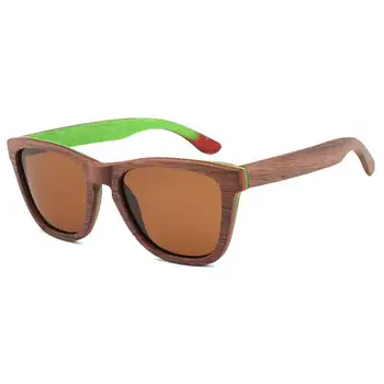 BerWer Træ-Solbriller Mænd, damer Træ Briller Vintage Polariseret Skateboard træ Solbriller Mænd, oculos de sol feminino