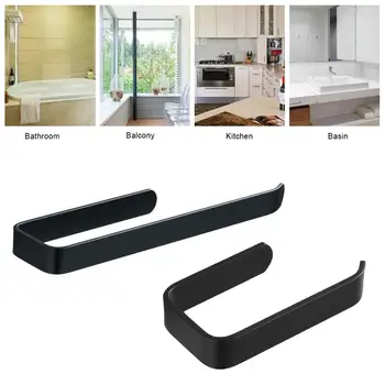 Akryl Papirholder Vægmonteret Badeværelse, Køkken Rulle Køkkenrulle Holder Krog Moderne Sort Bøjle Hjem Essentials