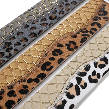 ALLYES Vintage Leopard Hestehår Læder Armbånd til Kvinder Retro Dragon Fisk Skala Bred Wrap Armbånd Kvindelige Smykker