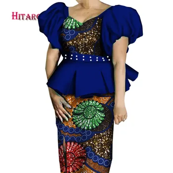 Dashiki Nye Stil 2020 Afrikanske Nederdel Sæt til Kvinder Plus size Dame Sommer Afrikanske Tøj Bazin Riche Dress for Party WY6983