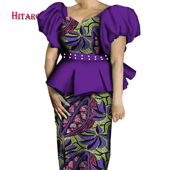 Dashiki Nye Stil 2020 Afrikanske Nederdel Sæt til Kvinder Plus size Dame Sommer Afrikanske Tøj Bazin Riche Dress for Party WY6983