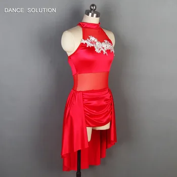 Nye Ankomst Rød satin og mesh kjole til ballet dans voksne Lyrisk, Moderne dans kostumer 11 størrelser til rådighed 19610