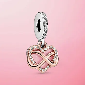 HOT SALG 925 Sterling Sølv Mousserende stamtræ Heart Charm Perler Passer Oprindelige Pandora Armbånd Halskæde Smykker