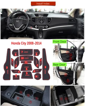 Anti-Slip Gate Slot Mat Gummi Coaster for Honda CR-V CRV 2016 4. Gen ansigtsløftning CR-V Tilbehør Bil Klistermærker 2.0 2.4 2.4 L 15926