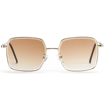 Peekaboo metal solbriller kvinder retro farver linse square frame mandlige sol briller til mænd fødselsdag gaver 2021 uv400 brun grøn