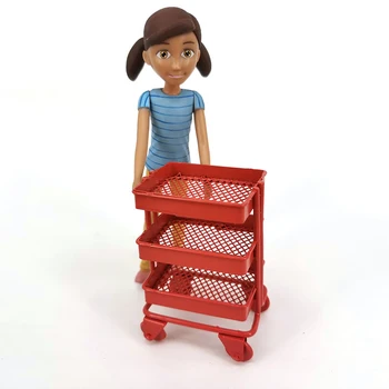 Strygejern 3 Tier Vogn Storage Rack DIY Dukke Hus, Køkken Møbler med Hjul til Børn Pædagogisk Legetøj til Børn Gaver