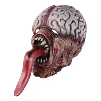 Molezu Biokemiske Zombie-Horror Maske Lang Tunge, Hjerne Brast Maske Til Halloween, Påske Party Skræmmende Latex Maske