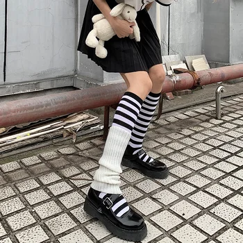 Y Demo Harajuku Elastisk Stribet Midten Af Kalv Strømpe Til Kvinder Streetwear Lang Strømpe Kvindelige 2020 Tidevandet