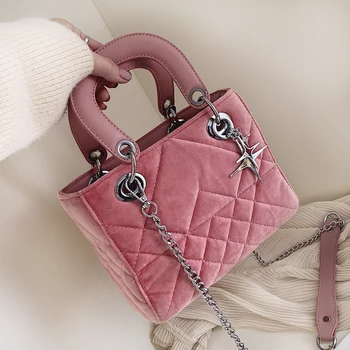 Vinteren skuldertaske kvinders velvet luksus håndtasker, kvinder tasker designer crossbody tasker til kvinder, tasker 2021 fashion små Totes