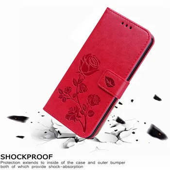 Luksus Læder Flip Book Sag for Blackview A80 Pro Rose Flower Pung Stå Tilfælde Telefonens Cover Taske coque 15973
