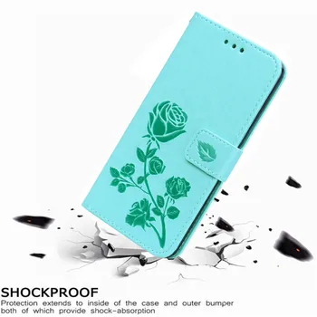 Luksus Læder Flip Book Sag for Blackview A80 Pro Rose Flower Pung Stå Tilfælde Telefonens Cover Taske coque