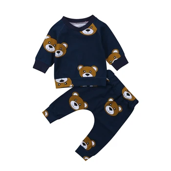 Nyfødte Spædbarn Børn Dreng Pige babytøj Sæt Tøj Søde Dyr, T-shirt, Top Bomuld Lange Bukser Tøj Sæt Baby Drenge