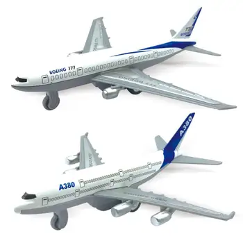2stk Nyeste Fly Trykstøbt Boeing 777 Airbus A380 Metal Modeller Høj Simulation Toy Kan Glide Tilbage Gaver Til Børn