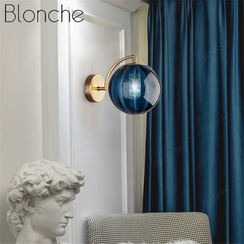 Moderne Glas-Ball væglampe Enkelt Led væglampe Sconce til Soveværelse Stue Korridor Loft Home Decor Runde lamper