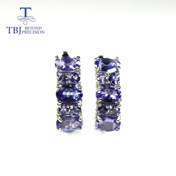 TBJ, Classic-4ct Naturlige Tanzanit lås øreringe 925 sterling sølv natural tanzania gemstone fine smykker til kvinder dejlig gave
