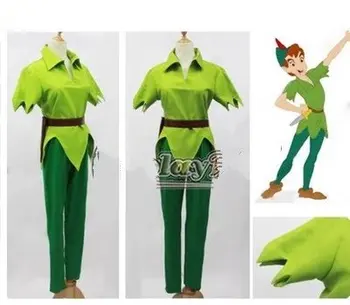 Amin Filmens Peter Pan og Wendy Cosplay Kostume Peter Pan Grønne Fancy Tøj Halloween Carnval Uniformer