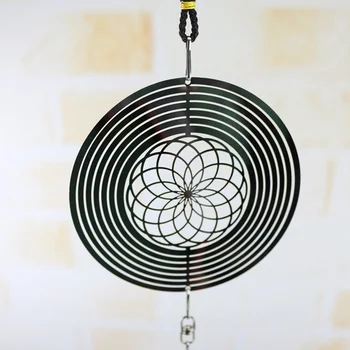 3D Metal Hængende Spinner Wind Chime med Spiral Hale Bolden Center Home Decor LBShipping