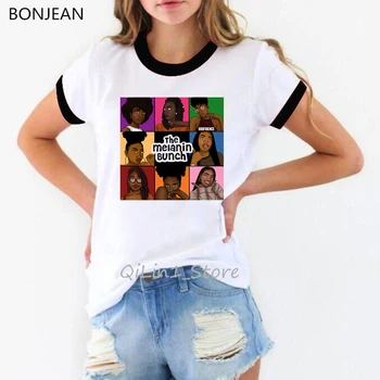 Kvinder Tøj 2019 Afro Melanin t-shirt kvinder, mode, venner tshirt femme Dronning Sort Pige print af 90'erne streetwear hip-hop, rock top