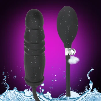 Oppustelig Anal Dildo-Plug Udvidelse Butt Plug Med Pumpe Voksen Produkter Silikone sexlegetøj til Kvinder, Mænd Anal Dilator Massageapparat
