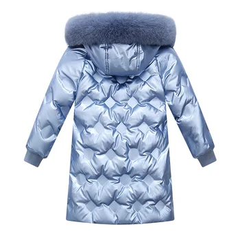 2020 New Kids fashion pelsen er lang Vinter Tykkere Børn Ned jakke til pige Parkacoats Sne Bære Overtøj Barn Flyverdragt 5-14Y -30