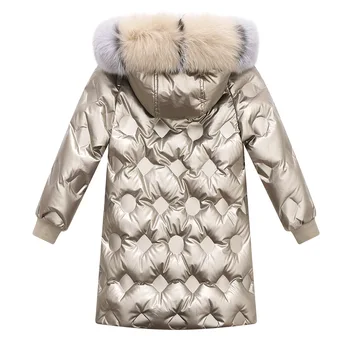 2020 New Kids fashion pelsen er lang Vinter Tykkere Børn Ned jakke til pige Parkacoats Sne Bære Overtøj Barn Flyverdragt 5-14Y -30